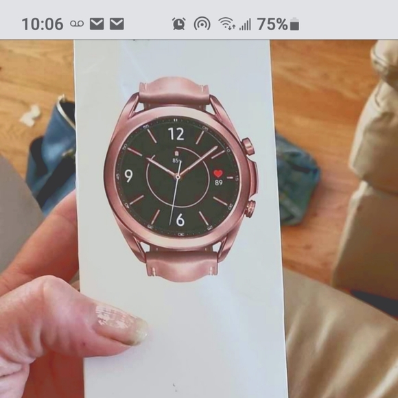 Samsung watch rose gold. Had screen protector on watch face since day 1.